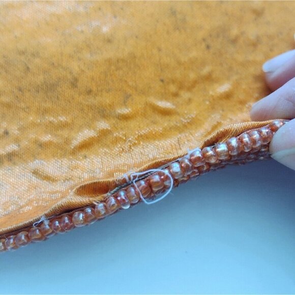 Vintage 2005 Target Halloween Beaded Charger 15 X 15 Pumpkin Jack O Lantern - Picture 8 of 8